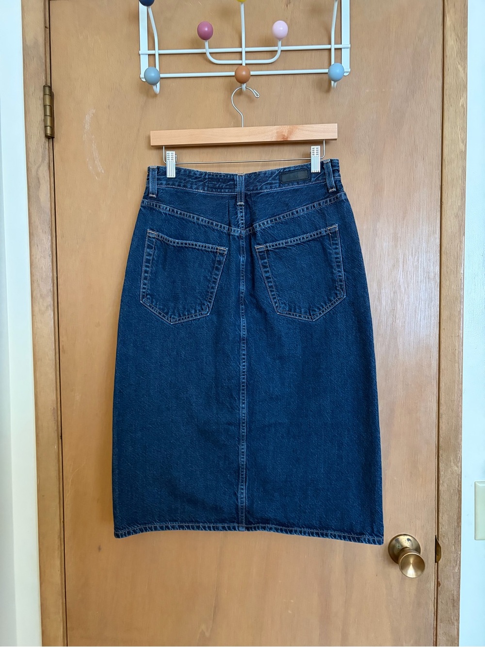 AG Adriano Goldschmied Haruko Dark Indigo Denim Midi Skirt - Picture 3 of 5